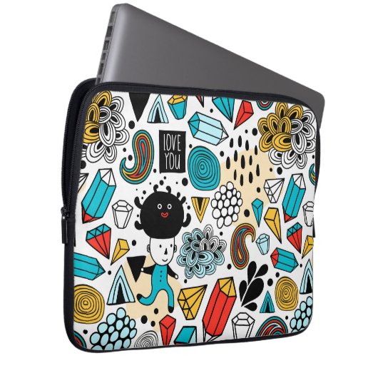 verrückter Kopf Laptopschutzhülle (Vorne Rechts)