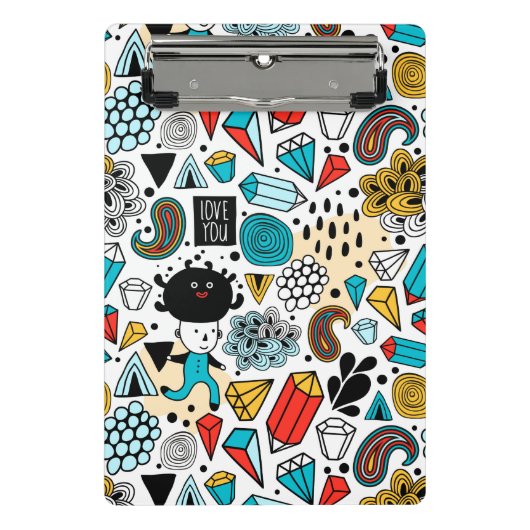 verrückter Kopf Mini Klemmbrett (Vorderseite)