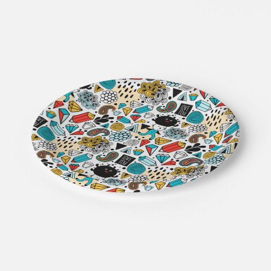 verrückter Kopf Pappteller (Schrägansicht)