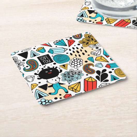 verrückter Kopf Rechteckiger Pappuntersetzer (angewinkelt)