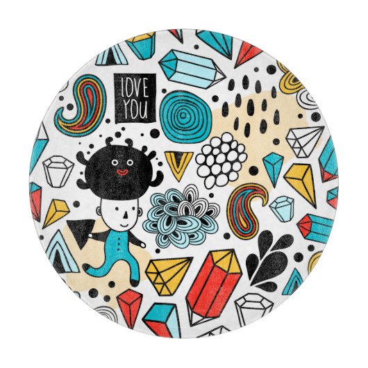 verrückter Kopf Schneidebrett (Vorderseite)