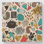 verrückter Kopf Steinuntersetzer (Vorderseite)