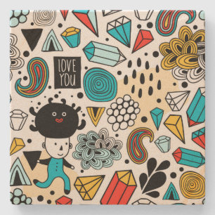 verrückter Kopf Steinuntersetzer