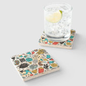 verrückter Kopf Steinuntersetzer (Seitenansicht)