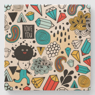 verrückter Kopf Steinuntersetzer