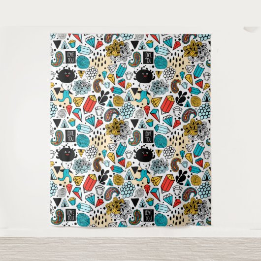 verrückter Kopf Wandteppich (Vorderseite)