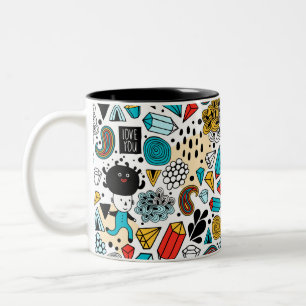 verrückter Kopf Zweifarbige Tasse