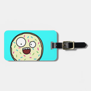 Verrückter Krapfen besprüht die Vanille, die süßen Gepäckanhänger