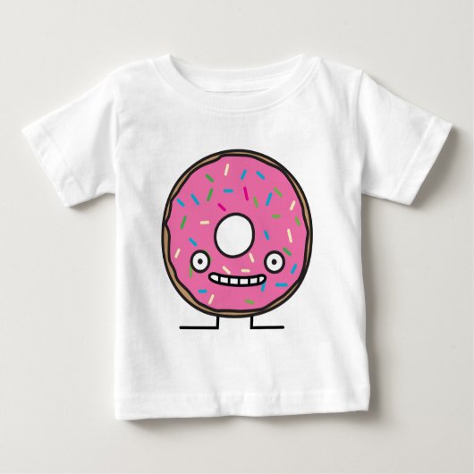 Verrückter Krapfen mit besprüht rosa Baby T-shirt (Vorderseite)