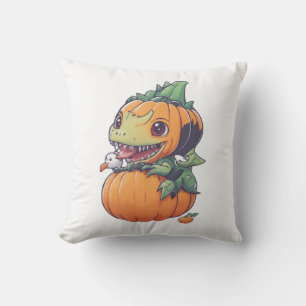 verrückter Kürbis, der versucht, spooky zu essen Kissen