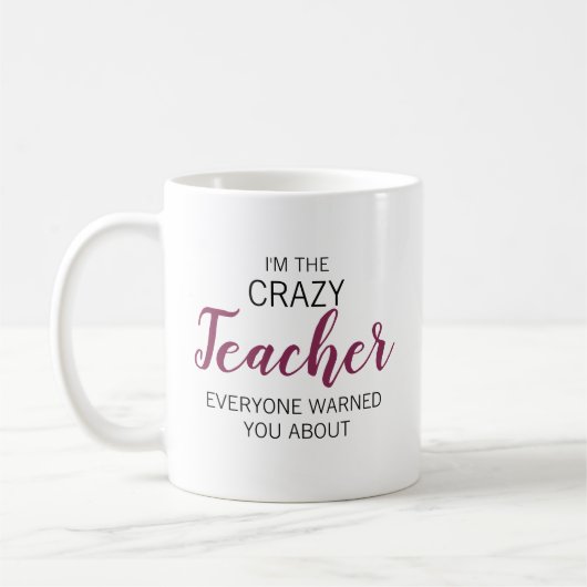 Verrückter Lehrer Personalisierter Name Kaffeetasse (Links)