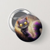 Verrückter lila Katzenknopf Button (Vorne & Hinten)