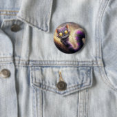 Verrückter lila Katzenknopf Button (Beispiel)