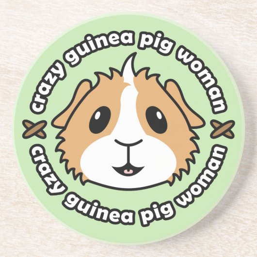 Verrückter Meerschweinchen-Frauen-Untersetzer Untersetzer (Vorne)
