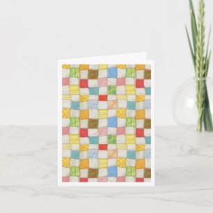 VERRÜCKTER PATCHWORK DANKSAGUNGKARTE / Weiß Dankeskarte