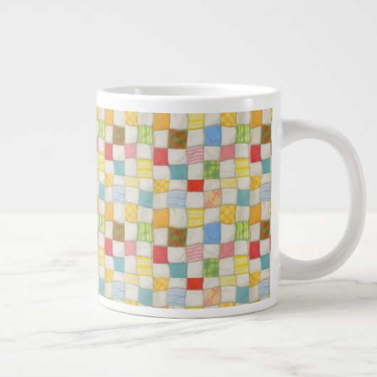 VERRÜCKTER PATCHWORK-GROßER BECHER Jumbo-Tasse (Rechts)
