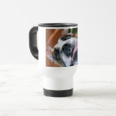 Verrückter Pitbull-Hund Reisebecher (Vorderseite Links)