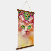 verrückter psychedelischer Kool Katz 10 Wandteppich Mit Holzrahmen (Gewinkelt)