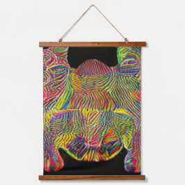 verrückter psychedelischer Kool Katz 11 Wandteppich Mit Holzrahmen