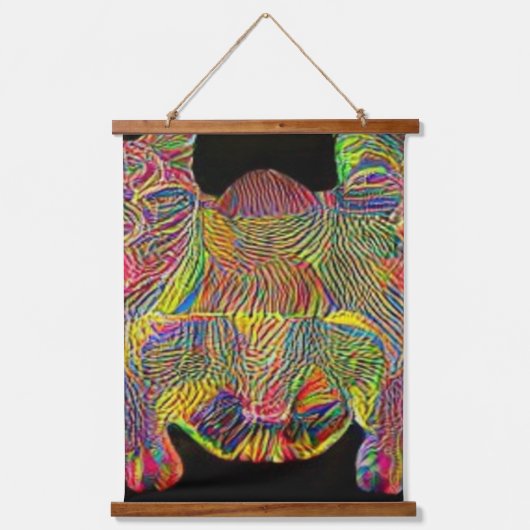 verrückter psychedelischer Kool Katz 11 Wandteppich Mit Holzrahmen (Vorderseite)