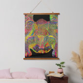 verrückter psychedelischer Kool Katz 11 Wandteppich Mit Holzrahmen (Schlafzimmer)