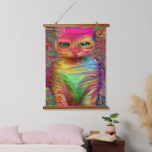verrückter psychedelischer Kool Katz 13 Wandteppich Mit Holzrahmen (Schlafzimmer)