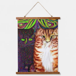 verrückter psychedelischer Kool Katz 16 Wandteppich Mit Holzrahmen