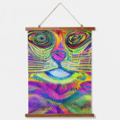 verrückter psychedelischer Kool Katz 17 Wandteppich Mit Holzrahmen (Vorderseite)