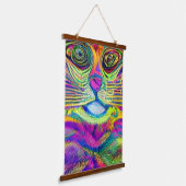 verrückter psychedelischer Kool Katz 17 Wandteppich Mit Holzrahmen (Gewinkelt)