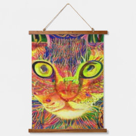 verrückter psychedelischer Kool Katz 18 Wandteppich Mit Holzrahmen