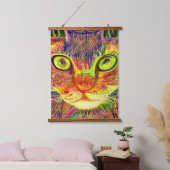 verrückter psychedelischer Kool Katz 18 Wandteppich Mit Holzrahmen (Schlafzimmer)