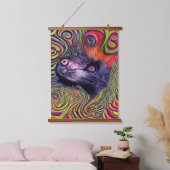 verrückter psychedelischer Kool Katz 19 Wandteppich Mit Holzrahmen (Schlafzimmer)