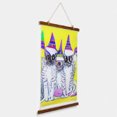 verrückter psychedelischer Kool Katz 1 Wandteppich Mit Holzrahmen (Gewinkelt)