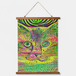 verrückter psychedelischer Kool Katz 20 Wandteppich Mit Holzrahmen