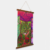verrückter psychedelischer Kool Katz 22 Wandteppich Mit Holzrahmen (Gewinkelt)