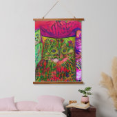 verrückter psychedelischer Kool Katz 22 Wandteppich Mit Holzrahmen (Schlafzimmer)