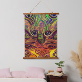 verrückter psychedelischer Kool Katz 23 Wandteppich Mit Holzrahmen (Schlafzimmer)