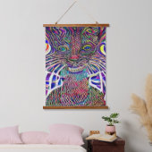 verrückter psychedelischer Kool Katz 33 Wandteppich Mit Holzrahmen (Schlafzimmer)