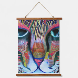 verrückter psychedelischer Kool Katz 34 Wandteppich Mit Holzrahmen