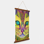 verrückter psychedelischer Kool Katz 35 Wandteppich Mit Holzrahmen (Gewinkelt)