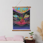 verrückter psychedelischer Kool Katz 8 Wandteppich Mit Holzrahmen (Schlafzimmer)