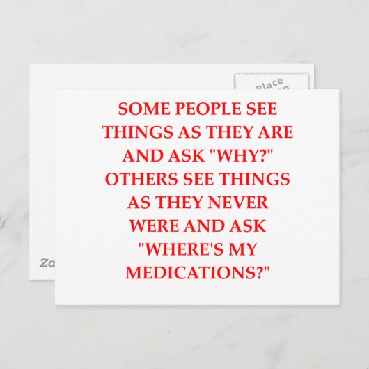verrückter Psychiaterwitz Postkarte (Vorne/Hinten)