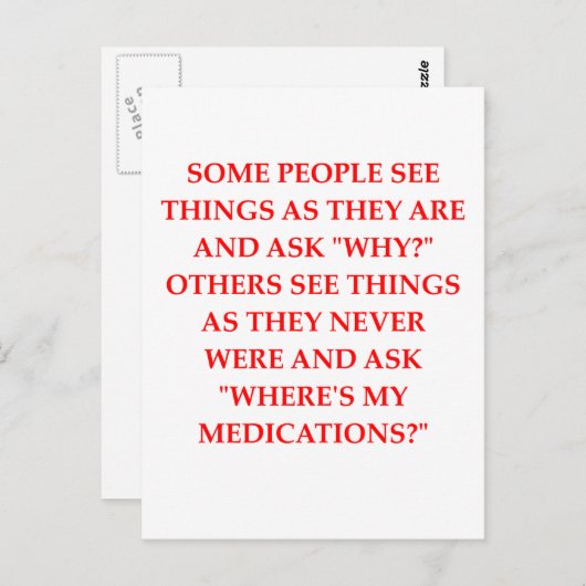 verrückter Psychiaterwitz Postkarte (Vorne/Hinten)