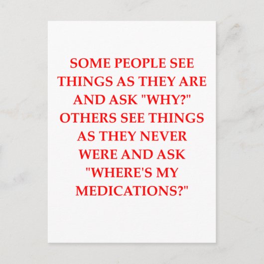 verrückter Psychiaterwitz Postkarte (Vorderseite)