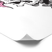 verrückter rosa Haarborn Poster (Ecke)