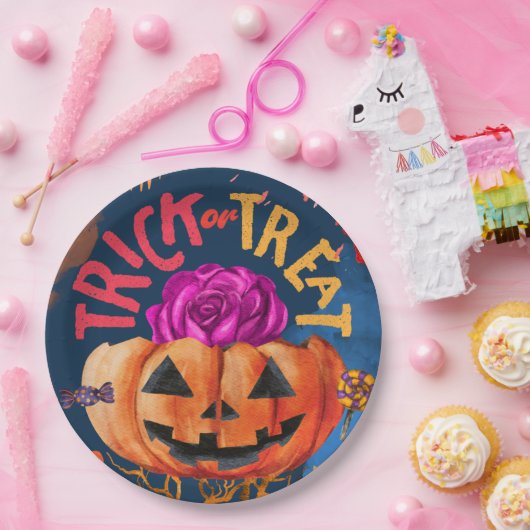 Verrückter Trick oder Leckerbissen Pappteller (Party)