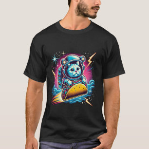 Verrückter Weltraum-Taco-Katz lustig T-Shirt
