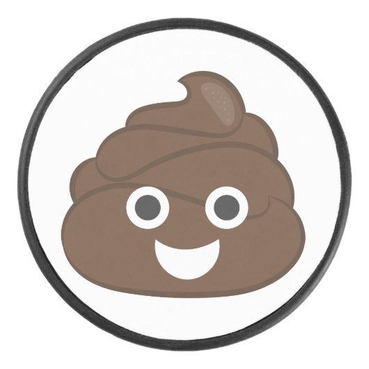 Verrücktes albernes Brown kacken Emoji Eishockey Puck (Vorderseite)