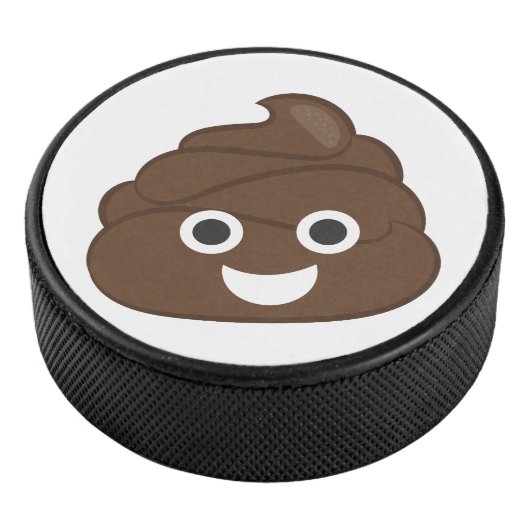 Verrücktes albernes Brown kacken Emoji Eishockey Puck (3/4)