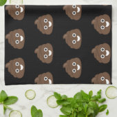 Verrücktes albernes Brown kacken Emoji Geschirrtuch (Gefaltet)